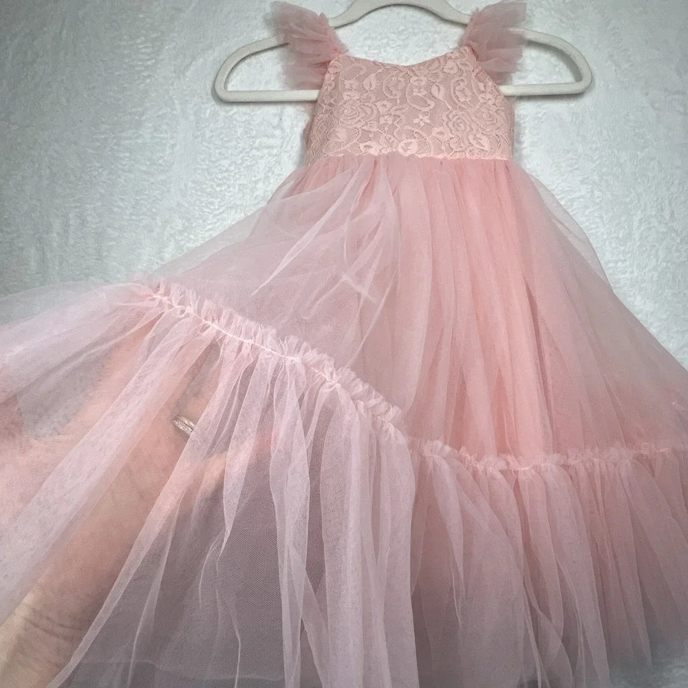 Child's Lace Tulle Tutu Dress 2T 3T Flower Girl Pageant Dress Ball Formal Gown